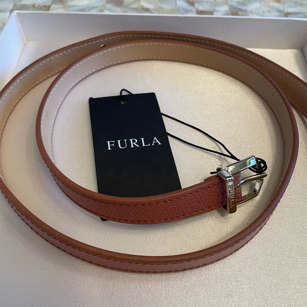 NWT Furla belt saddle colored size S